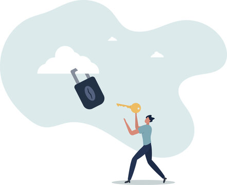 Cloud security system to protect information for remote work, secure shield technology fore safety access online company server.person's life situation and his activities.