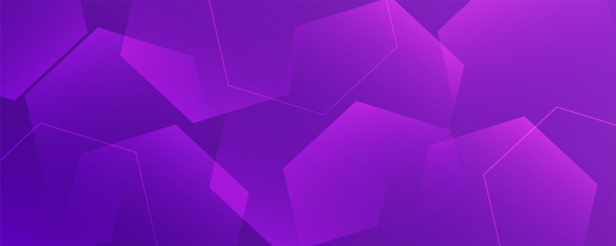 Elegant purple gradient abstract background with hexagon elements, perfect for technology or digital design themes.