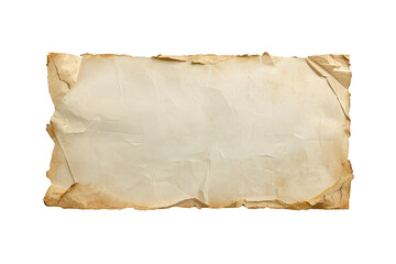 Obraz premium Aged paper texture for a blank vintage parchment background with torn, crumpled old manuscript effects, transparent background