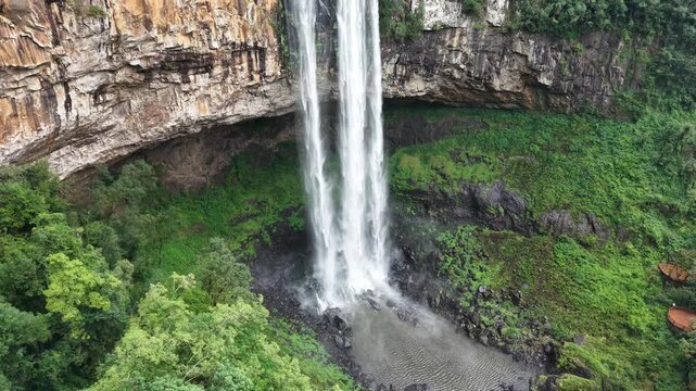 Aerial view of Caracol Cascade - Canela, Rio Grande do Sul, Brazil