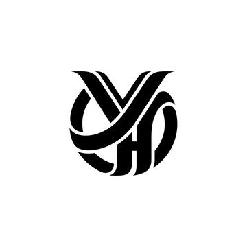 Abstract Elegant Intertwined YX Monogram Logo Design in Black, isolated white background.