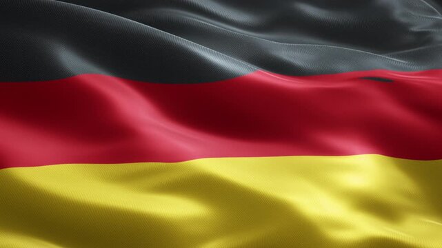 Germany Flag Loop Animation, Football Tournament Background, Seamless Waving Fabric