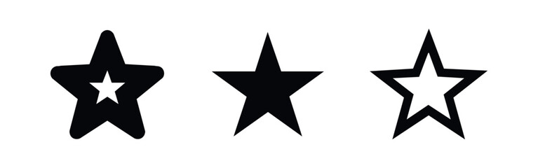 Obraz premium Star icons set. Rating, favorite, and quality symbols in various styles.