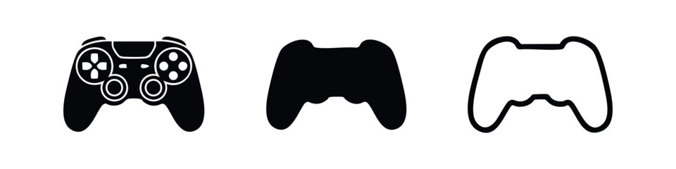Game Controller Gamepad Icon Set, Video Game Console Joystick Symbols © Prokopchuk