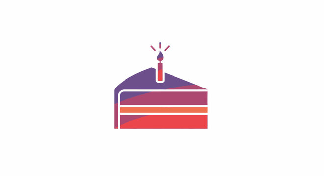 Colorful illustration of a birthday cake.