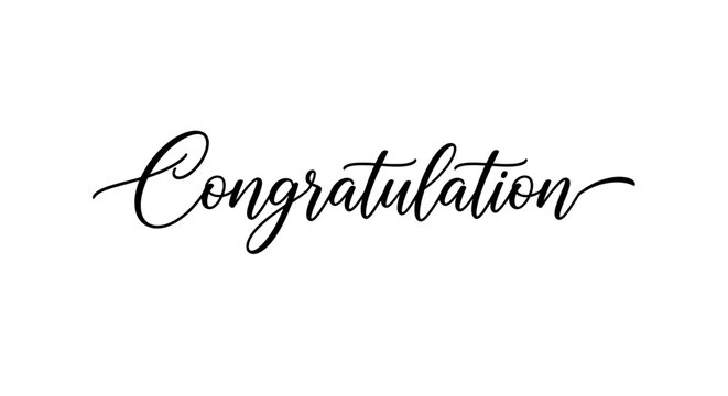 Congratulations message in elegant cursive script.