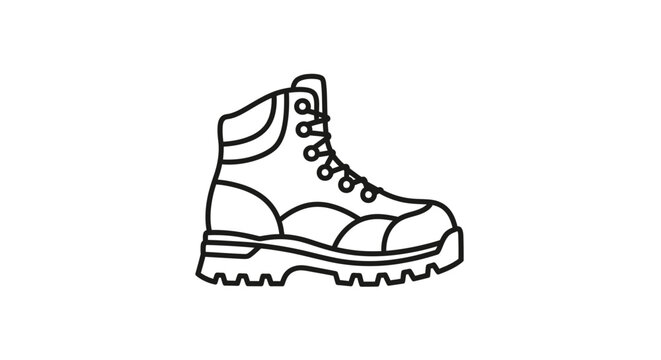 a black and white line drawing of a hiking boot.