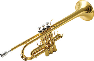Obraz premium golden trumpet isolated on a transparent background