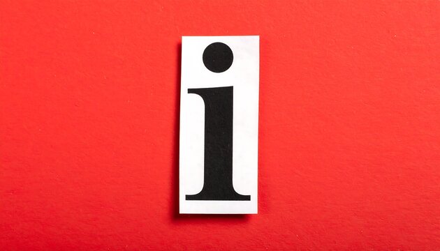 A red and white background with a large lowercase letter