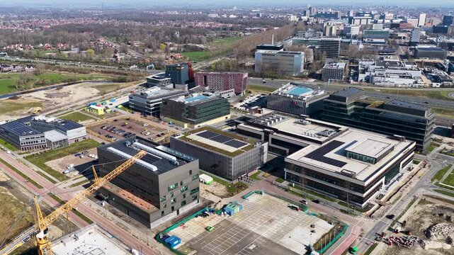 Aerial of Bio Sience Park Leiden, Netherlands