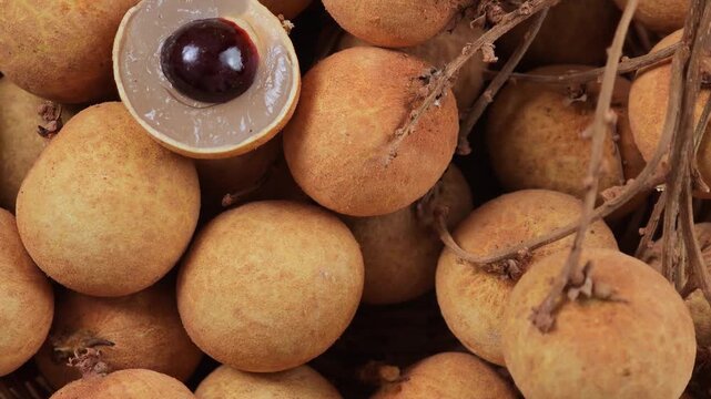 Close-up of a ripe longan fruit	