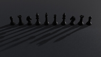 Black chess pawns moving in a dynamic shadows © jitendra jadhav