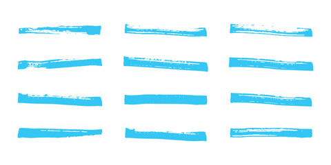 Fototapeta premium Highlighter Marker Strokes Vector Set – Colorful Highlight Lines, Underline Marker Brush Collection