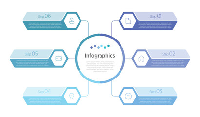 6 evenly spaced circles arranged in a circular flow, connected with thin lines or arrows to indicate sequence or cycle. © fire