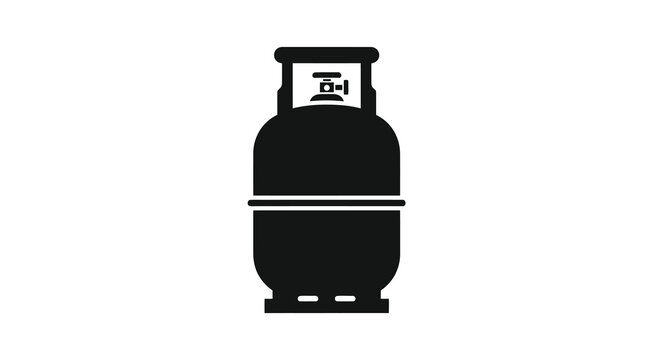 Black silhouette of a propane tank a common fuel storage container