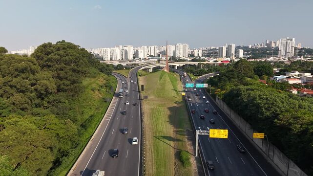 Aerial view of Bandeirantes Highway - S&atilde;o Paulo, Brazil