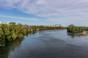 Fototapeta premium Dniester river in Tiraspol, capital of Transnistria