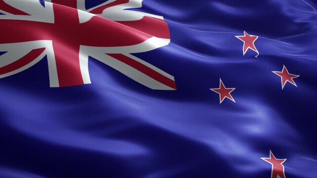 New Zealand Flag Loop Animation, Soccer Event Background, Seamless Waving Cloth
