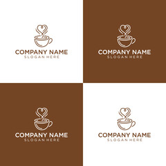 Brown Coffee Cup Logo Design Template. © ikhsan.fk