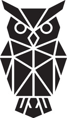 Fototapeta premium A stylized geometric owl illustration in black and white 