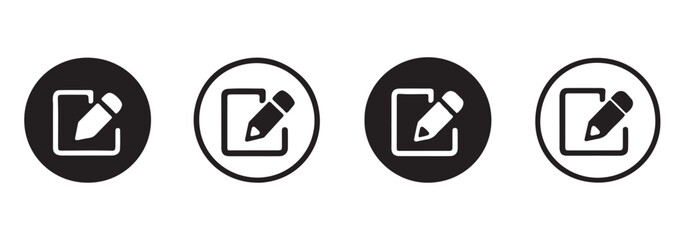 Fototapeta premium set of edit pen icon feel outline style in black color. create modify pen sign button, Pencil icon, sign up icon. editing text file document icons.