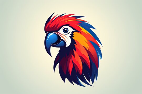 Colorful Parrot Head Illustration &ndash; Vibrant Tropical Bird Vector Art