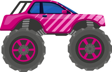 Pink monster truck with huge off road tires © WinWin