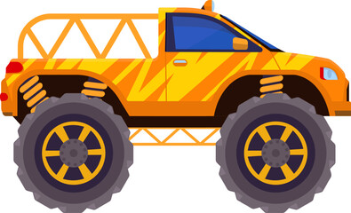Orange monster truck off road vehicle illustration © WinWin