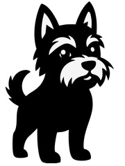 Obraz premium Adorable Puppy Mascot Illustration, Minimalist Canine Line Art Vector