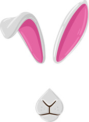 Fototapeta premium Easter bunny ears and nose face mask elements