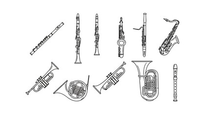 Musical instruments orchestra brass wind. © Timin