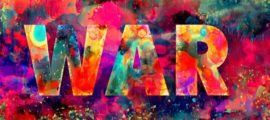 Obraz premium War text retro paint graffiti. Generative AI technology.
