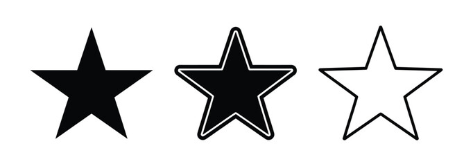 Fototapeta premium Star vector icons. Set of star symbols isolated. Star icons in different styles for rating or symbol use Vector illustration.