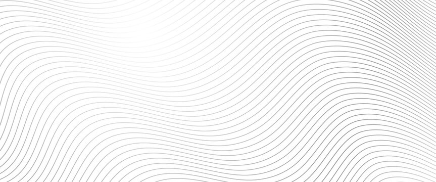 Line pattern. Abstract waves lines pattern. White background with wavy. Wave backgrounds. Light geometric texture. Curve shape. Tech stripe design. Thin graphic patern. Dynamic bg. Vector illustration
