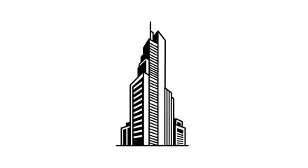 Obraz premium A sleek and modern city skyscraper illustration.