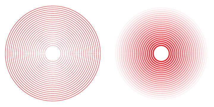 Create a bold look with a centric circle background featuring vector graphics of sound waves.eps,10