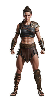 A female gladiator ready for the arena