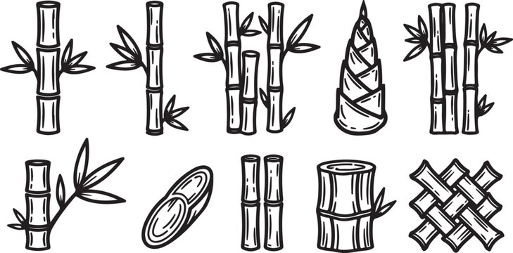 A collection of various tools and utensils in black and white sketches Vector