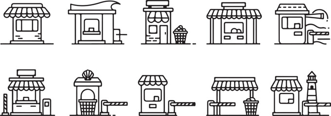 Fototapeta premium Sketch illustrations of various types of houses and buildings Vector
