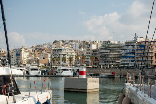 A view of Marina Zeas near the port of Piraeus, Greece.