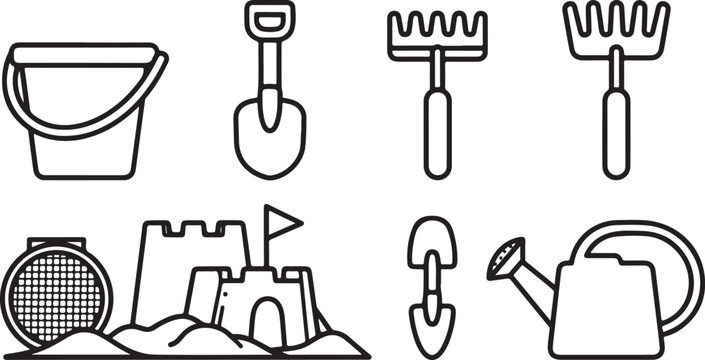 A collection of household objects and tools for daily tasks and maintenance Vector