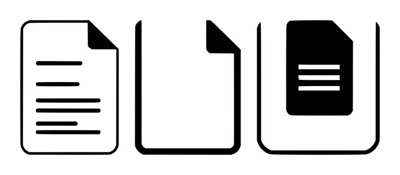 Patent document icon set with solid black vector illustration on white background featuring patent, legal, document graphics with registry, filing, and copyright context