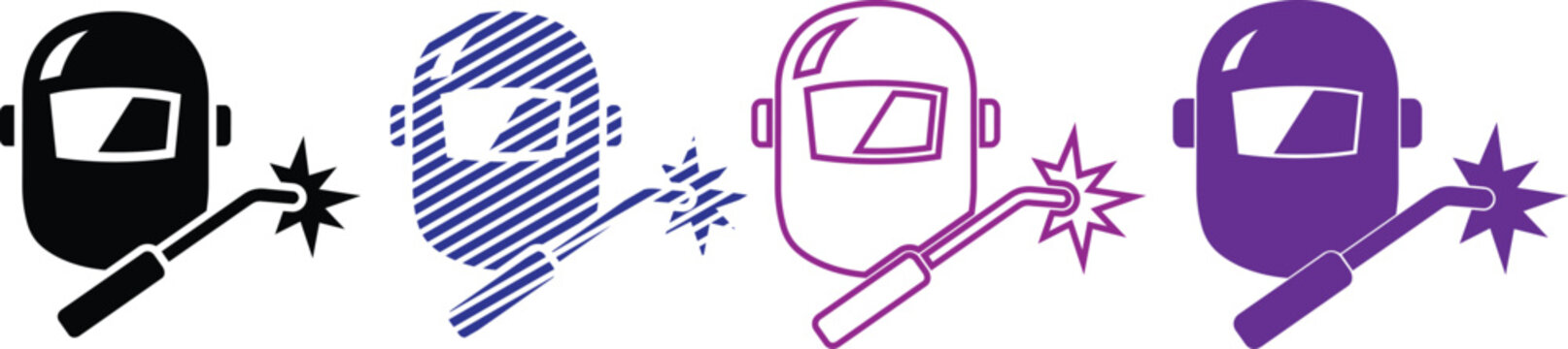 Vector welding mask and torch icons