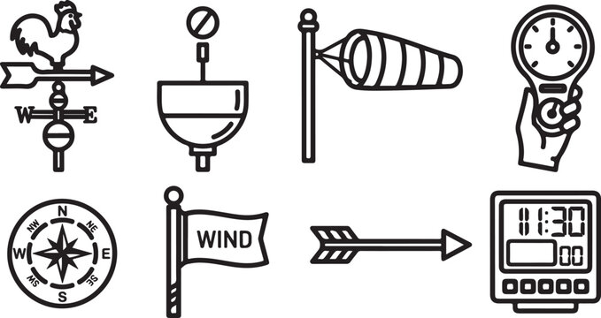 Components and tools of a simple weather station setup Vector