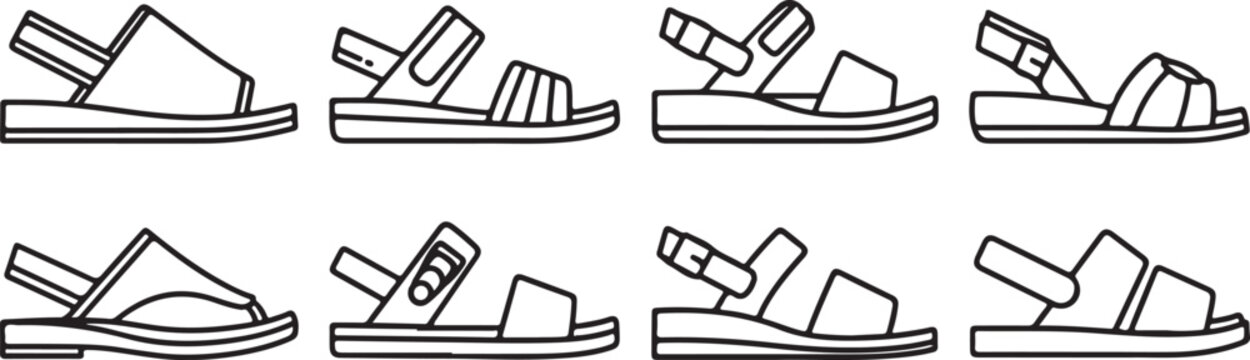 Shoes in various stages of wear and repair illustrated Vector
