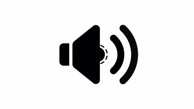 Animated loud speaker icon on transparent background