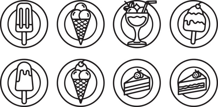 Collection of eight shield-like heraldic emblems with unique motifs Vector