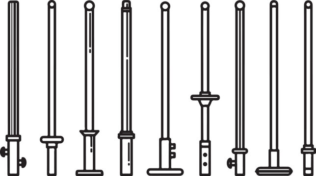 Various types of screwdrivers with different heads and handles Vector