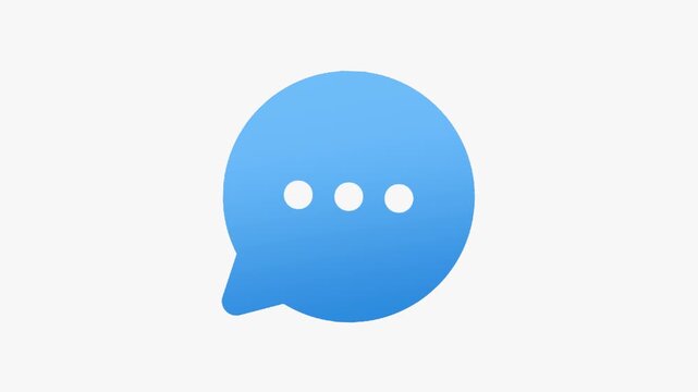 Simple speech bubble icon animation in clean 2D style representing messaging, conversation, communication, online chat, and customer support. Perfect for mobile app UI, websites, explainer videos, and