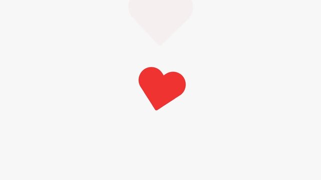 Minimal heart icon animation symbolizing likes, favorites, love, engagement, and social media interaction. Suitable for reels, TikTok videos, UI design, app interfaces, and digital marketing content.